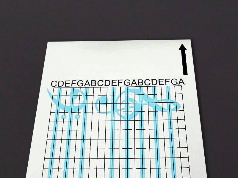 a sheet of 20-note music box paper